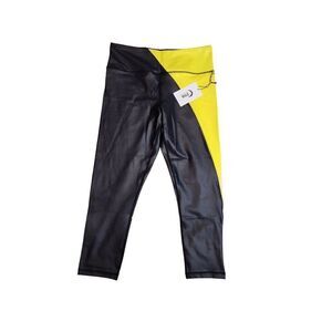 Zyia Active Neon Yellow Metallic Light n Tight Hi-Rise 7/8 24 Inch in size 16-18